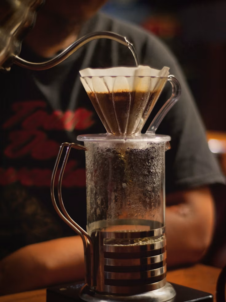 coffee pouring into a cup